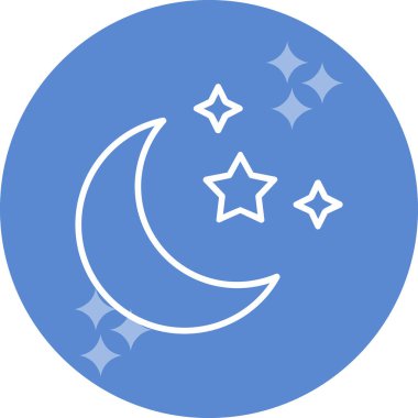 Yıldızlı ay. Web simgesi basit illüstrasyon 