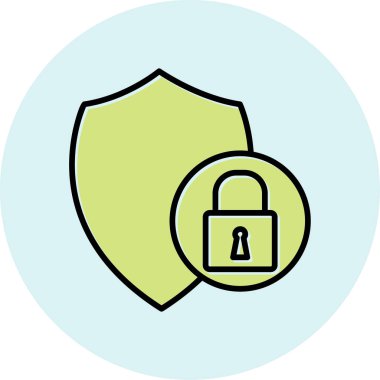 Güvenlik kalkanı simgesi, vektör illüstrasyonu