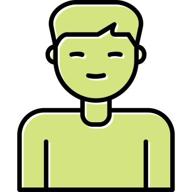  Erkek kullanıcı. Web simgesi basit illüstrasyon