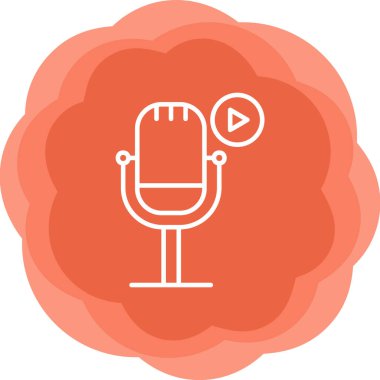 Podcast ikon vektör resimlemesini oynat