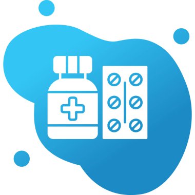 Haplı ilaç şişesi. Web simgesi basit illüstrasyon