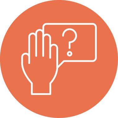 Soru işareti ve el, vektör illüstrasyonu