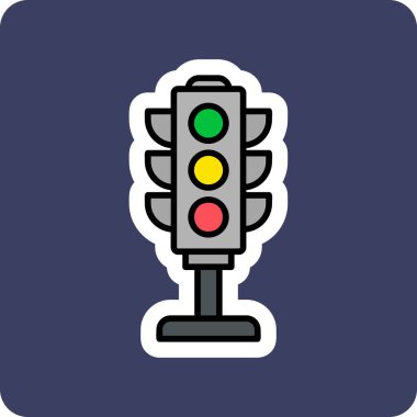 Trafik ışığı. Web simgesi basit illüstrasyon