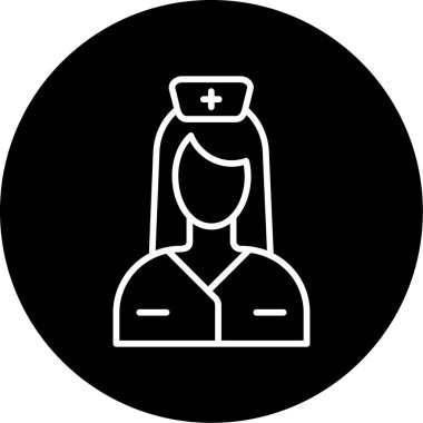 Hemşire hanım. Web simgesi basit illüstrasyon 