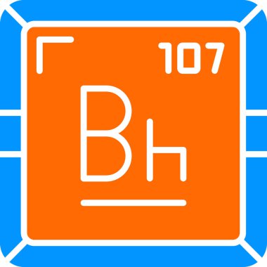 Bohrium kimyasal element web simgesi, basit illüstrasyon