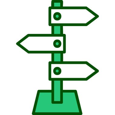 yön işareti simgesi, vektör illüstrasyonu 