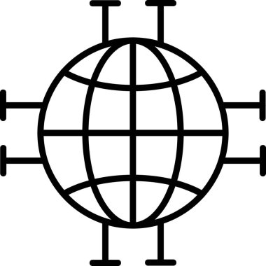 Dünya çapında web simgesi vektör illüstrasyonu               