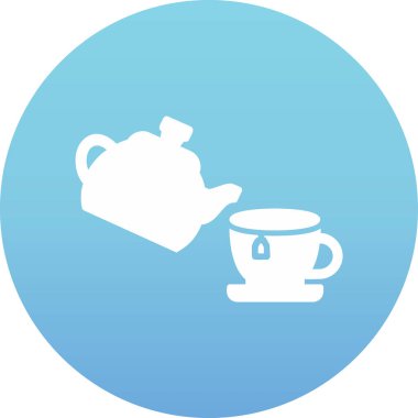 Çaydanlık ve çaydanlık ikon vektör çizimi