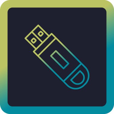 Flash disk simgesi, vektör illüstrasyon tasarımı