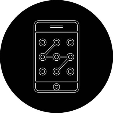 Mobil Desen Kilit simgesi, vektör illüstrasyonu