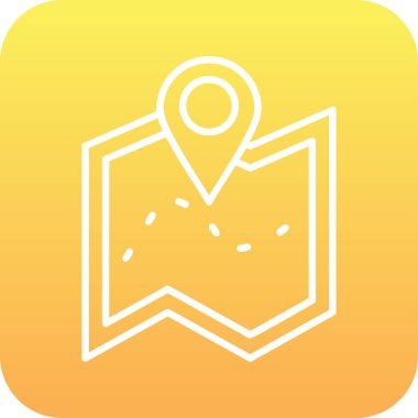 harita simgesinin vektör illüstrasyonu 