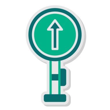 Tek Yol İşaret Ağı simgesi, vektör illüstrasyonu