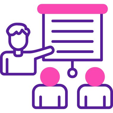 izleyici sunum simgesi vektör illüstrasyonu