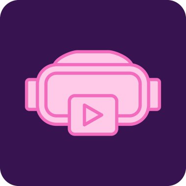 vr gözlük simgesi vektör illüstrasyonu