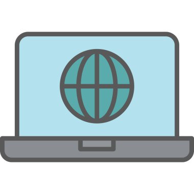 dizüstü bilgisayar simgesi, vektör illüstrasyonu basit tasarım