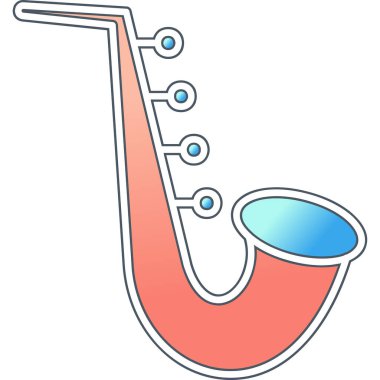 Saksafon. Web simgesi basit tasarım 