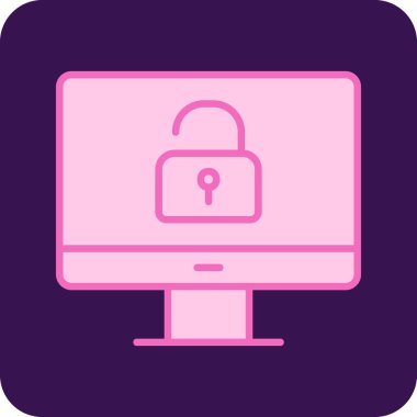 Güvenli olmayan bilgisayar vektör simgesi modern basit illüstrasyon