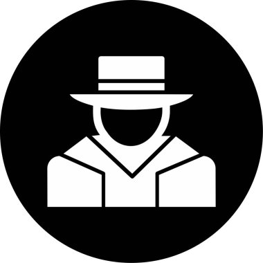 Şapkalı adam. Web simgesi basit illüstrasyon