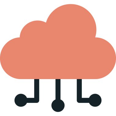 bulut hesaplama ağ simgesi, vektör illüstrasyonu 