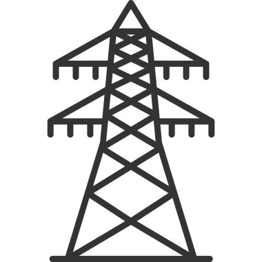 elektrik kulesi simgesi, vektör illüstrasyonu