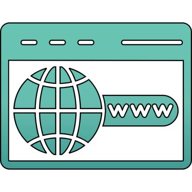 Web tarayıcı simgesi, vektör illüstrasyonu basit tasarım