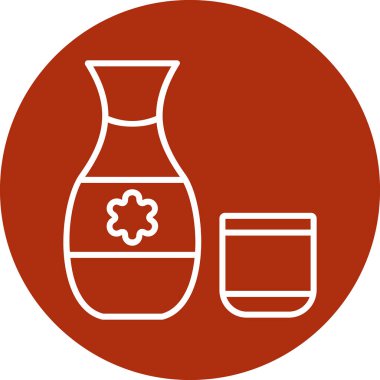 Kavanoz ikon vektör illüstrasyonunda alkol sakesi