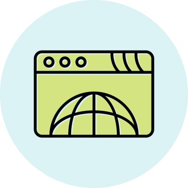 tarayıcı web simgesi, vektör illüstrasyonu