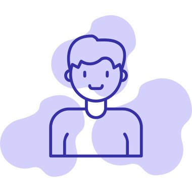 İnsan avatar web simgesi basit illüstrasyon 