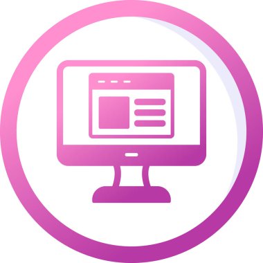 Web sitesi işareti, vektör illüstrasyonlu blog simgesi, bilgisayar ekranı