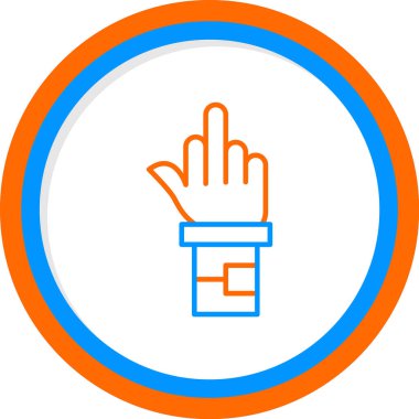 Orta Parmak Ağ simgesi, vektör illüstrasyonu