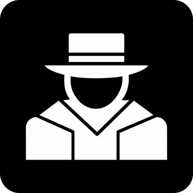 Şapkalı adam. Web simgesi basit illüstrasyon