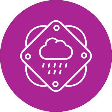 bulut tahmin ikonu ana hatlar biçiminde  