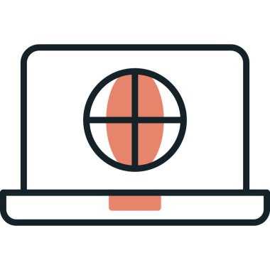 dizüstü bilgisayar simgesi, vektör illüstrasyonu basit tasarım