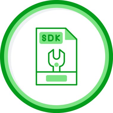 Sdk dosya biçimi simgesi, web basit illüstrasyonu