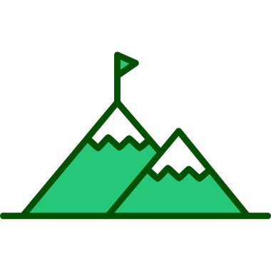 Başarı Dağı simgesinin vektör illüstrasyonu 