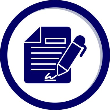 Sözleşme simgesi imzalama, basit vektör illüstrasyonu