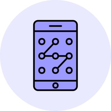 Mobil Desen Kilit simgesi, vektör illüstrasyonu