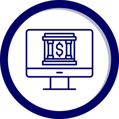 Çevrimiçi bankacılık simgesi vektör illüstrasyon grafik tasarımı