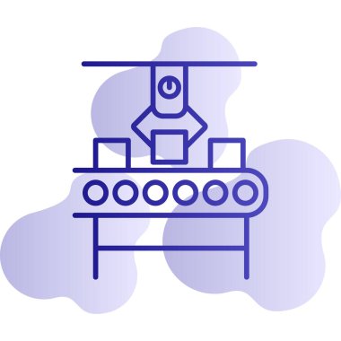 Üretim süreci simgesi, vektör illüstrasyonu basit tasarım