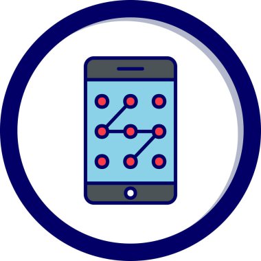 Mobil Desen Kilit simgesi, vektör illüstrasyonu