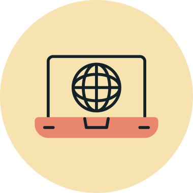 İnternet web simgesi basit illüstrasyon 