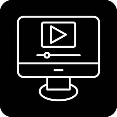 Video oynatıcı ikon vektör illüstrasyonu 