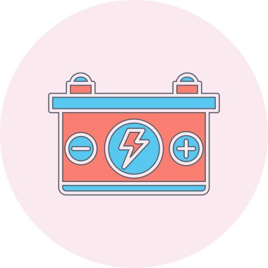 Araba pil simgesi, vektör çizim 