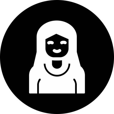 kız ana hatları ikon vektör illüstrasyonu 