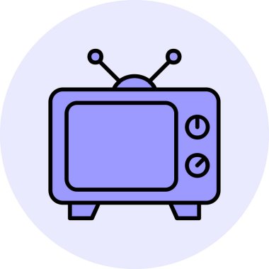 televizyon simgesi, basit vektör illüstrasyonu