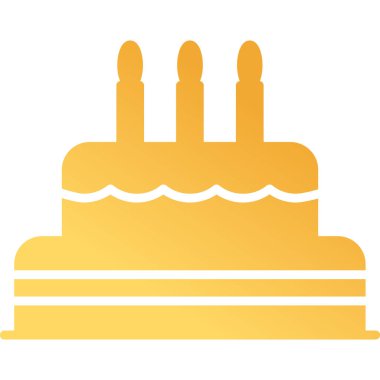 Doğum günü pastası. Web simgesi basit illüstrasyon