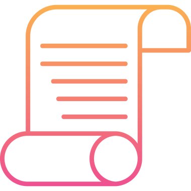 Kağıt parşömen. Web simgesi basit illüstrasyon                