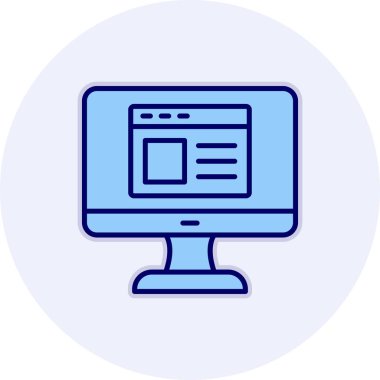 Web sitesi işareti, vektör illüstrasyonlu blog simgesi, bilgisayar ekranı