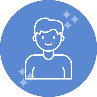 İnsan avatar web simgesi basit illüstrasyon 