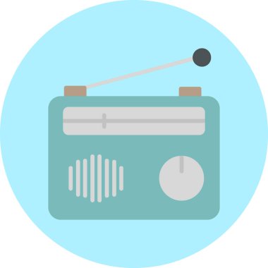 Radyo. Web simgesi basit illüstrasyon 